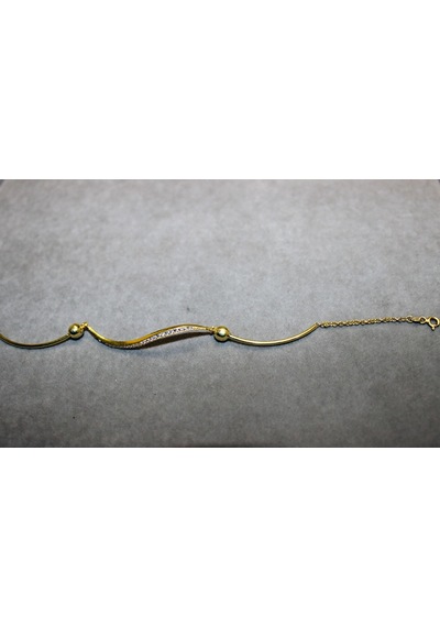 Gold Taşlı Şarnelli Bileklik