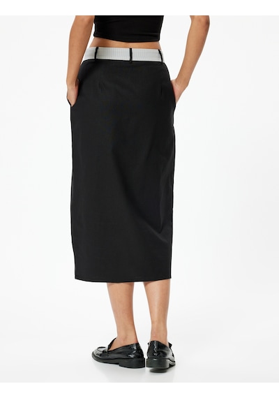 Koton Midi Boy Keten Kalem Etek Önden Yırtmaç Detaylı Beli Kontrast Detaylı Slim Fit Siyah 4sak70292pw Siyah Koton Midi Boy Keten Kalem Etek Önden Yırtmaç Detaylı Beli Kontrast Detaylı Slim Fit Siyah 4sak70292pw Siyah