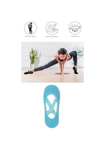 1 Adet Kadın Kaydırmaz Tabanlı Yoga Pilates Fitness Dans Ve Spor Çorabı Açık Yeşil