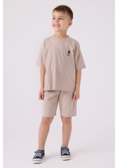 U.S. Polo Assn. Erkek Çocuk Kum Bermuda Takımı 5274-43658 Kum Rengi