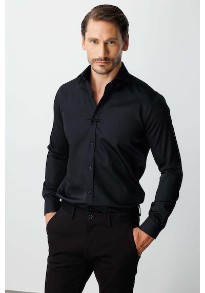 İgs Siyah Slim Fit Dar Kalıp Klasik Yaka Düz Uzun Kollu Cepsiz %100 Pamuk Non Iron Gömlek -26242 SİYAH İgs Siyah Slim Fit Dar Kalıp Klasik Yaka Düz Uzun Kollu Cepsiz %100 Pamuk Non Iron Gömlek -26242 SİYAH