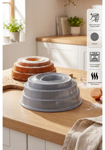 Emsan Storm Döküm Kek Kalıbı Gri 23 Cm