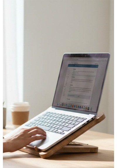 Ahşap 3 Kademeli Laptop Tablet Ve Kitap Standı