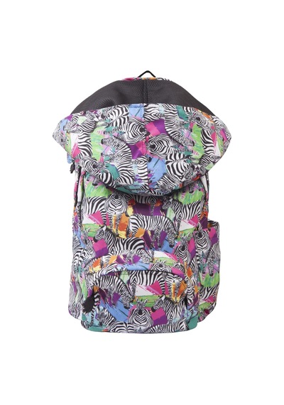 Unisex Su Geçirmez Tropikal Zebra Desenli Çıkarılabilir Kapüşonlu Sırt Çantası