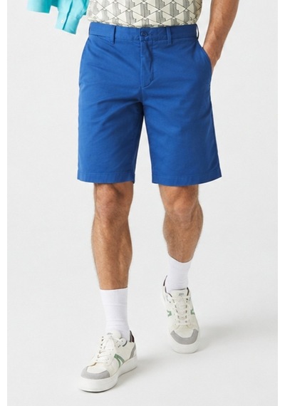 Lacoste Men's Slim Fit Organic Cotton Bermuda Blue Shorts Erkek Dar Kesim Pamuk Bermuda Şort Mavi