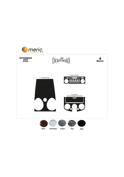 Meriç® Mitsubishi Colt Ön Torpido Kaplama 4 Parça 2004-2007 (530156810)