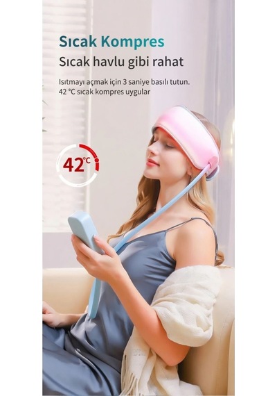 Baş Masaj Aleti Isıtmalı Elektrikli Kafa Hava Basıncı Sıcak Kompres Fizyoterapi Uyku Yardımı Diğer