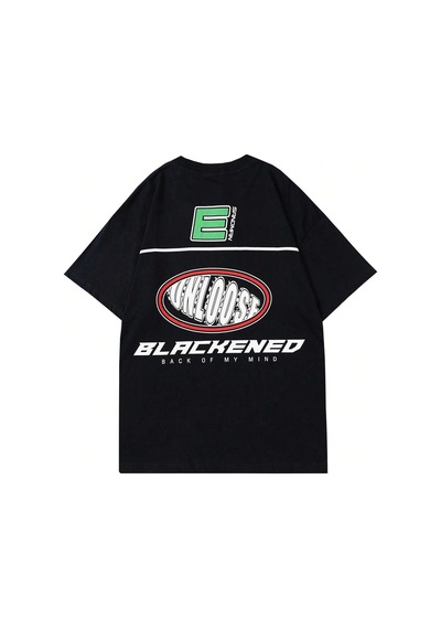 Adrift Unisex Oversize Kalıp Sloganlı Grafik Harajuku Style Siyah