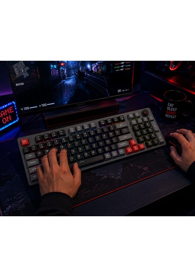 Mekanik Gaming Klavye Türkçe Q Kırmızı Switch 98 Tuş Rainbow Aydınlatmalı Usb Kablolu Oyuncu Klavyesi