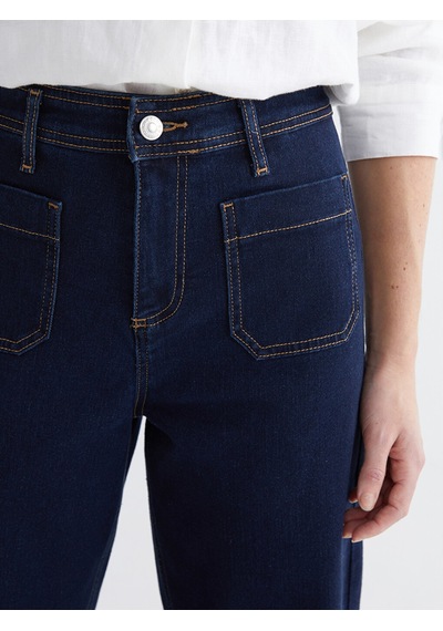 Lcw Studıo İndigo Wideleg Kadın Jean Pantolon