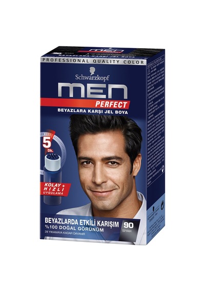2 Adet Men Perfect 90 Siyah Erkek Saç Boyası 80 Ml