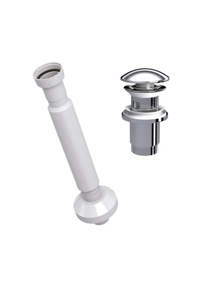 İzyapı Klik Klack Taşmalı Metal Bas Aç Lavabo Sifonu - Metal -