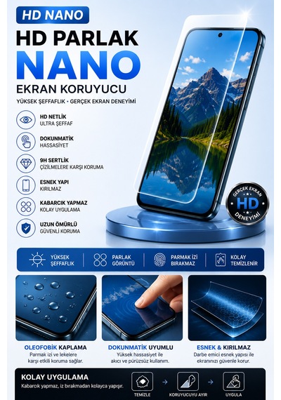 Mi 12t Pro Uyumlu Hd Parlak Nano Ekran Koruyucu 9h Esnek Kırılmaz Koruma