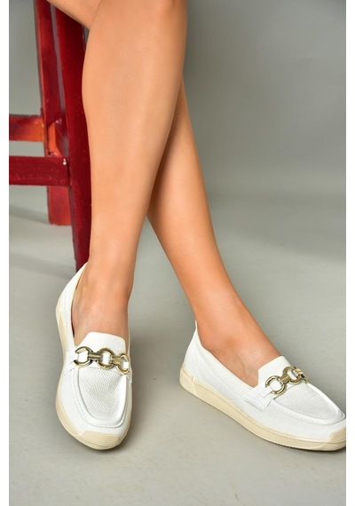 Fox Shoes S374610404 Beyaz Kumaş Günlük Kadın Ayakkabı Beyaz