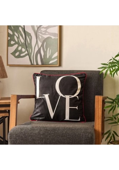 Soft Liebe Kırlent - Siyah / Beyaz - 45x45 Cm Çok Renkli
