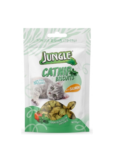 Jungle Somonlu Catnipli Kedi Bisküvisi 40 Gr
