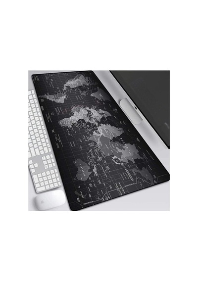 Popiço Dünya Haritalı 90x40 Cm Mouse Pad, Dünya Desenli Mouse Pad