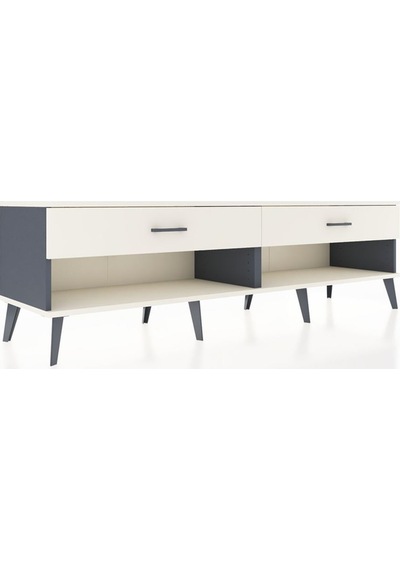 Hyperion Tv Ünitesi 2 Çekmeceli 176x44x51 Antrasit-aytaşı/aytaşı Aytası/aytası