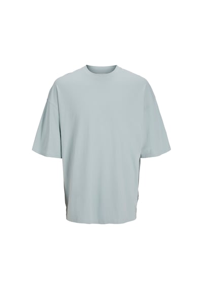 Jack & Jones Erkek Bisiklet Yaka Düz Renk Tisört - Charge - 12259975 Gray Mist Gri