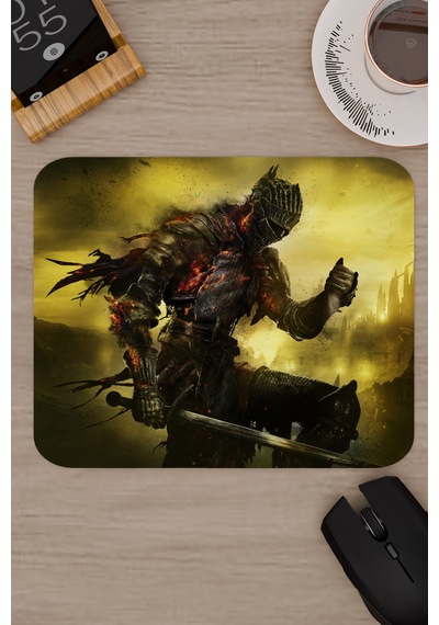 Dark Souls Kaymaz Dikişli Kauçuk Oyuncu Mousepad V3 - 22x18 Gaming Mouse Pad Fare Altlığı