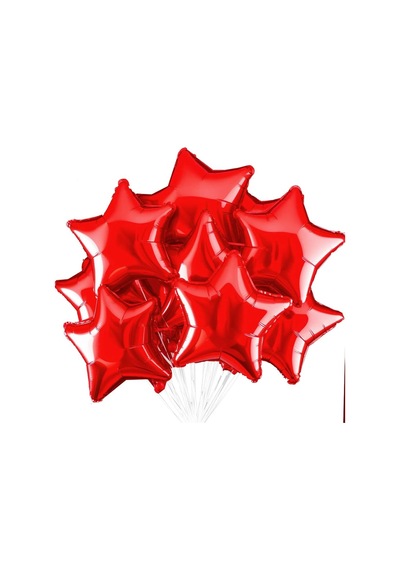 3 Adet Yıldız Folyo Balon Kırmızı 18 Inc Kırmızı