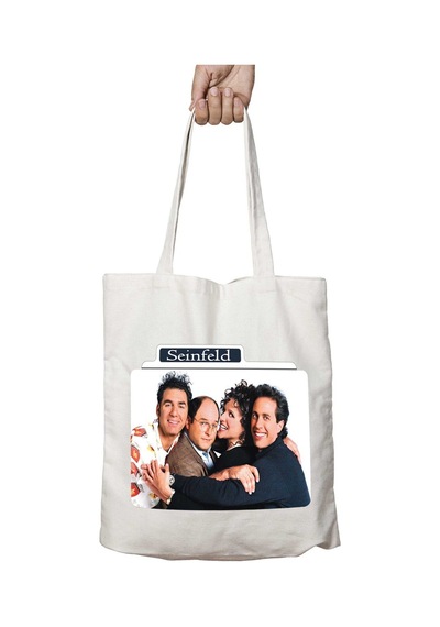 Art Hediye Seinfeld-icon İki Tarafı Kalıcı Baskılı Yıkanabilir Okul Plaj Omuz Bez Çantası Çok Renkli