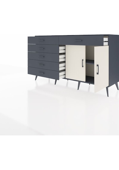 Hyperion Konsol Tek Raflı 6 Çekmeceli 2 Kapaklı 176x44x99 Antrasi Antrasit-aytaşı/antrasit Hyperion Konsol Tek Raflı 6 Çekmeceli 2 Kapaklı 176x44x99 Antrasi Antrasit-aytaşı/antrasit