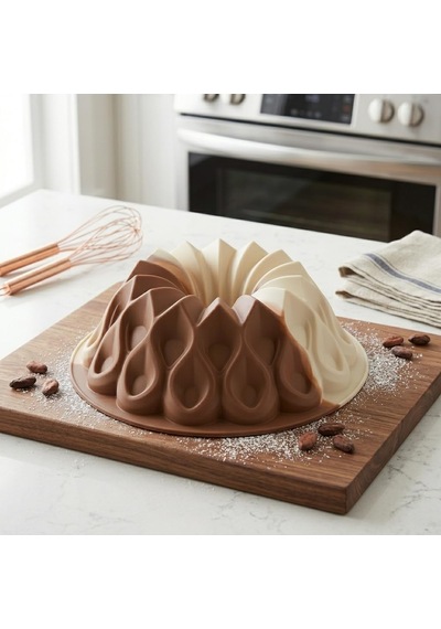 Deconox Kafes Tasarımlı Silikon Kek Kalıbı - Yüksek Isıya Dayanıklı, Yapışmaz Ve Esnek Pasta Kalıbı 22x8 Cm Diğer