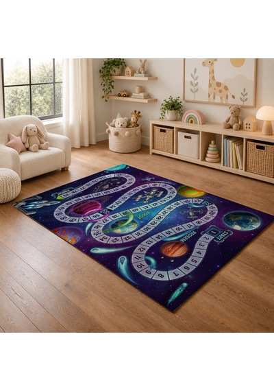 Kartela Halı Uzay Yolu Kaymaz Taban Çocuk Oyun Halısı - 200 X 300 Cm Çok Renkli