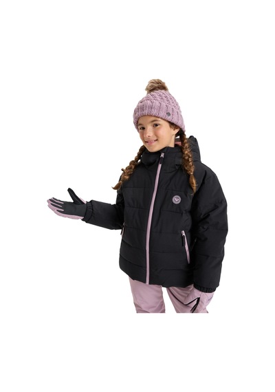 Roxy Roxy Snowyhill Puffy Girl Jk Kız Çocuk Siyah Snowboard Ceketi 11793 Siyah