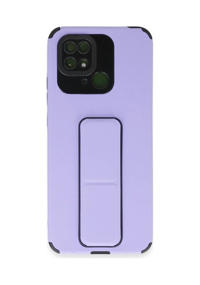 Xiaomi Redmi 10c Uyumlu Kılıf Mega Standlı Silikon - Lila