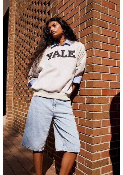 Defacto Coool Yale University Oversize Geniş Kalıp Bisiklet Yaka Sweatshirt F9527ax25augr210 Gri