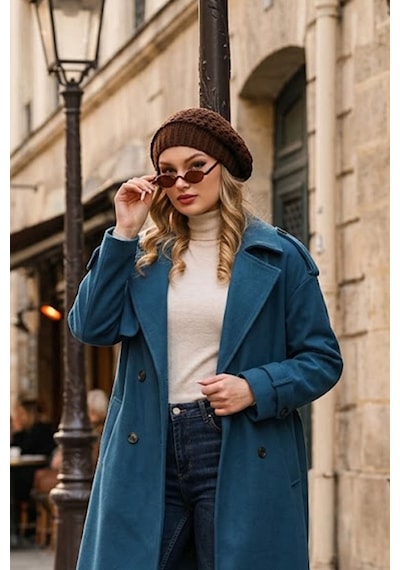 Ritagarcia Kadın Triko Örgü Ressam Bere Fransız Model Kışlık Bere Cappucino Kahverengi