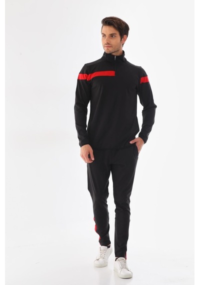 K18 Siyah-kırmızı Antrenman Eşofman Takımı K0156 Siyah