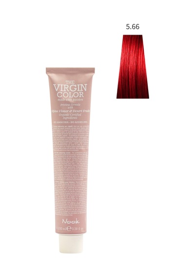 Nook Virgin Color Profesyonel Saç Boyası 100ml-açık Yoğun Kızıl/derin Yakut Kırmızı 5.66-rossi Kiraz
