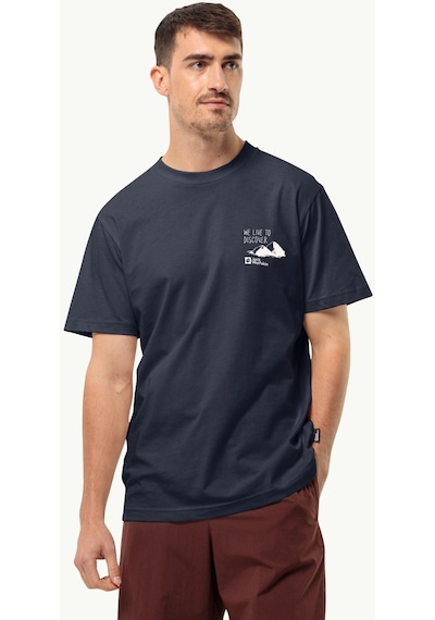Jack Wolfskin Discover T M Erkek T-shirt-28372-lacivert Lacivert
