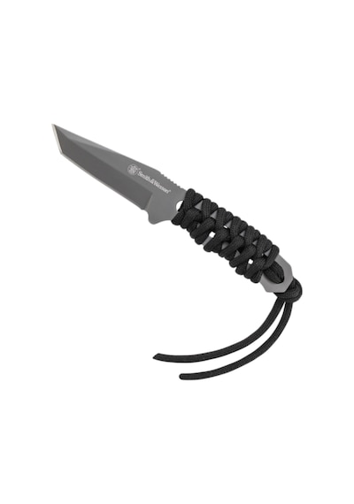 Smith Wesson Paracord Neck Knife Gray Plain Tanto Fixed Boyun Kamp Bıçağı Sw910tamcp Siyah