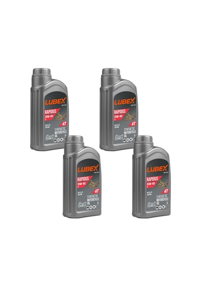 Lubex Rapidus S 10W-40 1 L 4 Zamanlı Motosiklet Yağı (4 Adet)