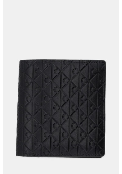 Calvin Klein Erkek Deri Kapamasız Katlamalı Kart Bölmeli Ck Desen Siyah Cüzdan Lv04d1127g-ub1-12103 Siyah