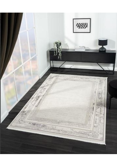 Çam Halı Crown Fl003a Krem Gri Modern Desen Salon Halısı