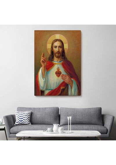 İsa'nın En Kutsal Kalbi Tablosu - The Most Sacred Heart Of Jesus-6478