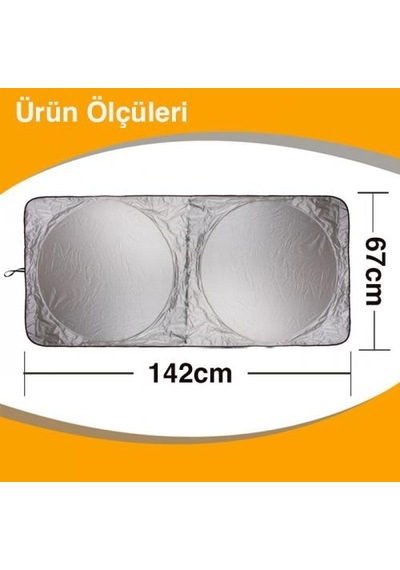 Coofbe 142x67 Cm Araç Ön Cam Güneşlik Araç Ön Cam Koruyucu Araç Perdesi Araç Güneşlik Koruyucu Branda