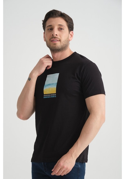 Shooter Sportwear Shooter Erkek T-shirt %100 Pamuk Minimalist Tasarım Regular Kalıp Baskılı Siyah Shooter Sportwear Shooter Erkek T-shirt %100 Pamuk Minimalist Tasarım Regular Kalıp Baskılı Siyah