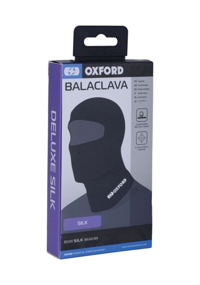 Oxford Deluxe %100 Silk İpek Yazlık Balaklava Siyah