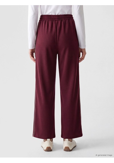 Lcw Modest Mürdüm Şerit Detaylı Soft Touch Kadın Eşofman Altı