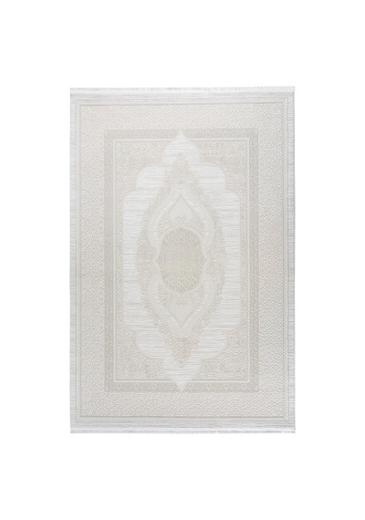 Badelya Home Krem 7105 Modern Desen Doğal Taban Saçaklı Salon Koridor Mutfak Çocuk Oturma Odası Halısı Yolluk 7105krem