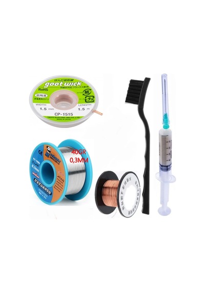Mechanic Lehim Noclean Sn63/pb37 40g 0,3mm Lehim Toplama Cp-1515 Emme Teli 1,5mm 5li Set