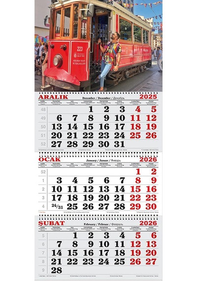 2026 Yılı Gemici Takvimi-beyoğlu Tramway