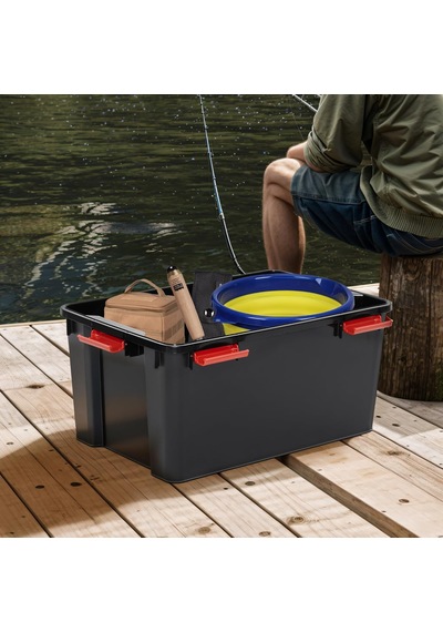 Kutu, Plastik Düzenleyici, 4'lü Set, 50 L, İstiflenebilir, Klipsli Sap, Garaj, Kiler, Tavan Arası - Air Tight Box At- Diğer Kutu, Plastik Düzenleyici, 4'lü Set, 50 L, İstiflenebilir, Klipsli Sap, Garaj, Kiler, Tavan Arası - Air Tight Box At- Diğer