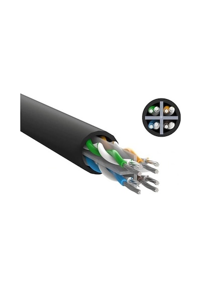 Cat6 500Mhz Utp Ethernet – Internet - Lan Ağ Kablosu–1Metre Siyah